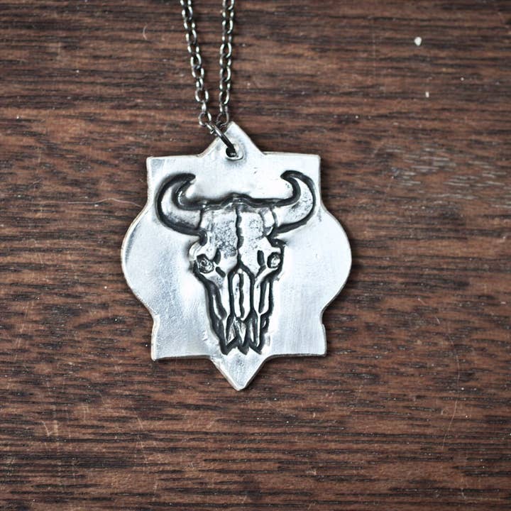 Buffalo Skull Necklace for wholesale by Farmhouse Moon