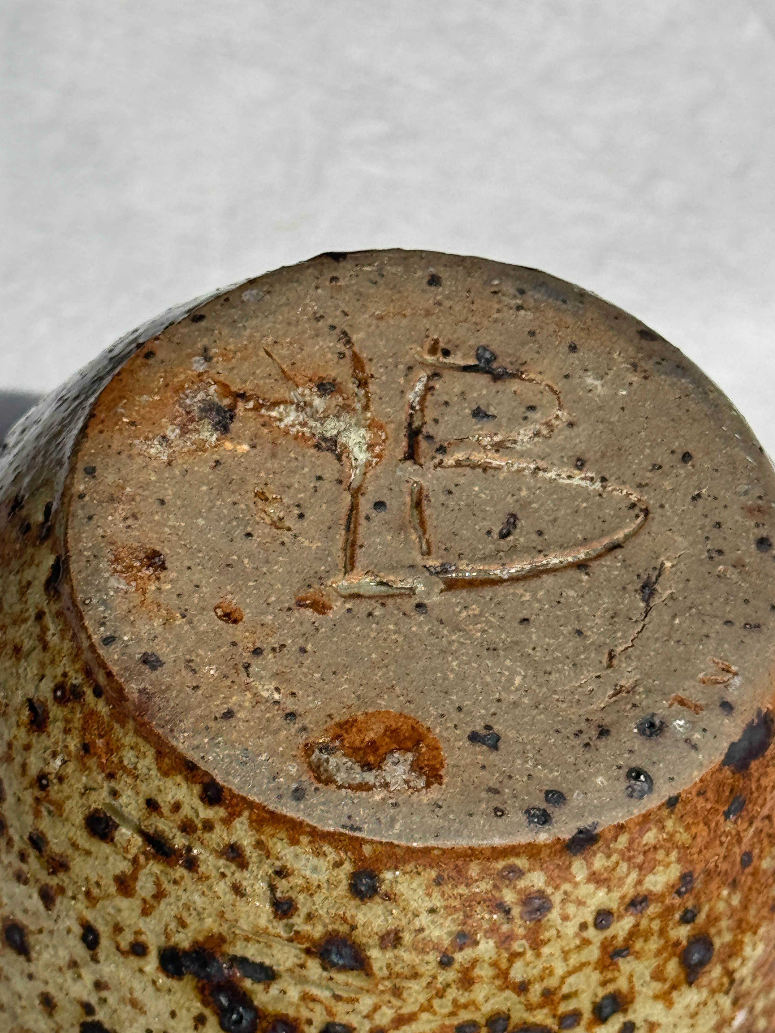 Office Objets - Wholesale Jug - Large speckled stoneware pitcher, YB brand underneath H2413