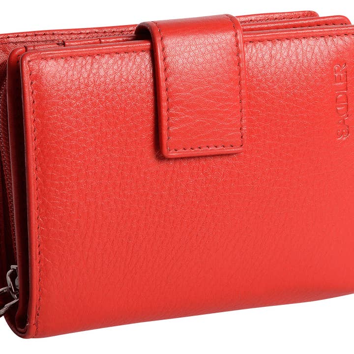 SADDLER EMILY handgefertigte Leder-Geldbörse mittlerer Größe – RFID-geschützt, 10 Kartenfächer, sicherer Reißverschluss mit Lasche & Münzfach mit Zipper, Geschenkbox für den Großhandel von SADDLER