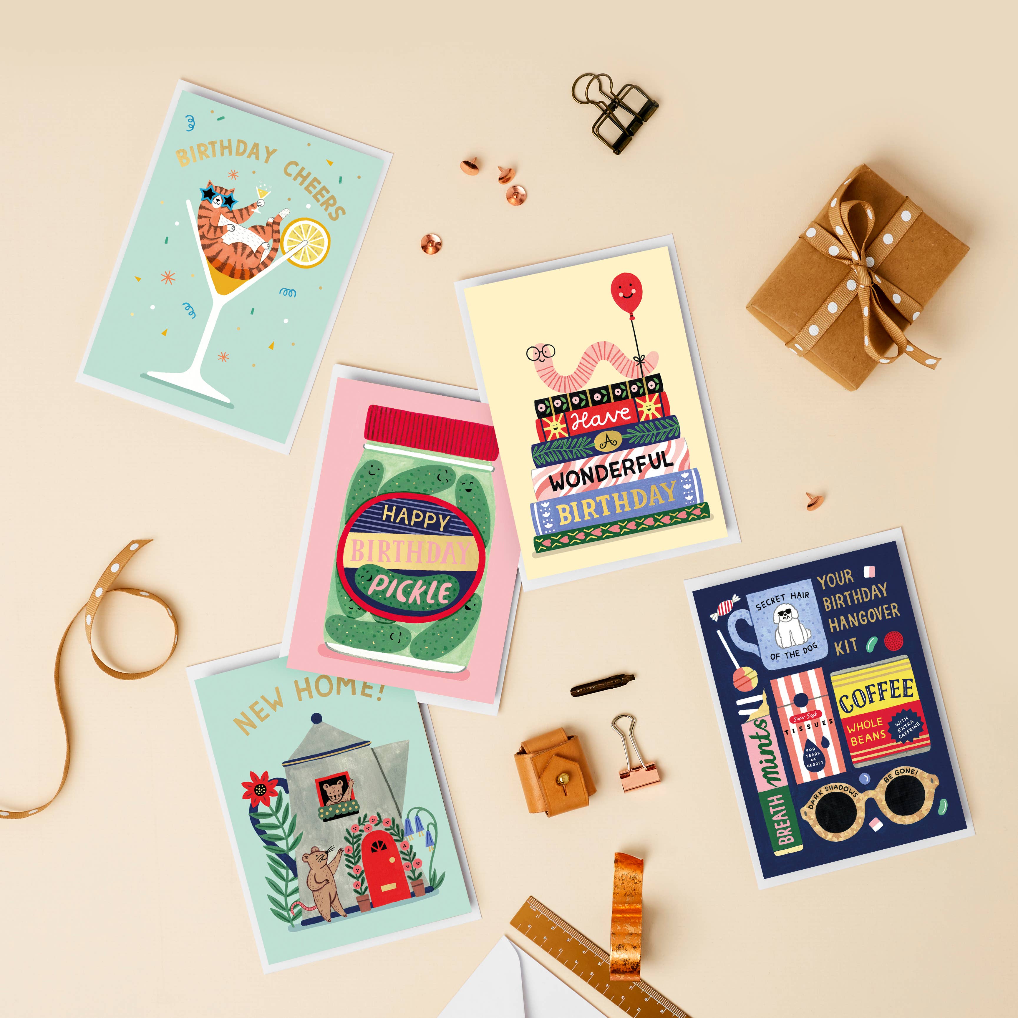 Stormy Knight – wholesale Birthday card – Cocktail Cat Birthday Card | Gold Foil Luxury Birthday Card1