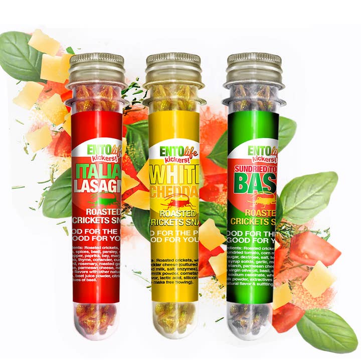 Mini-Kickers Set: Savory Flavored Roasted Cricket Snack for wholesale by EntoLife Edible Insects - Crickets, Ants & Scorpions!