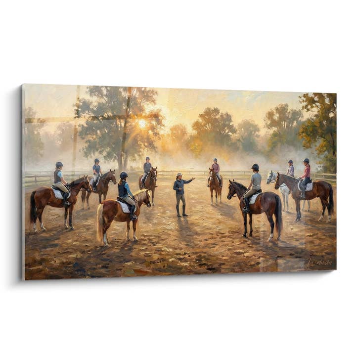 Tabla Lección de equitación al amanecer - Escuela de equitación matutina - Edición equitación para venta al por mayor de Walensky