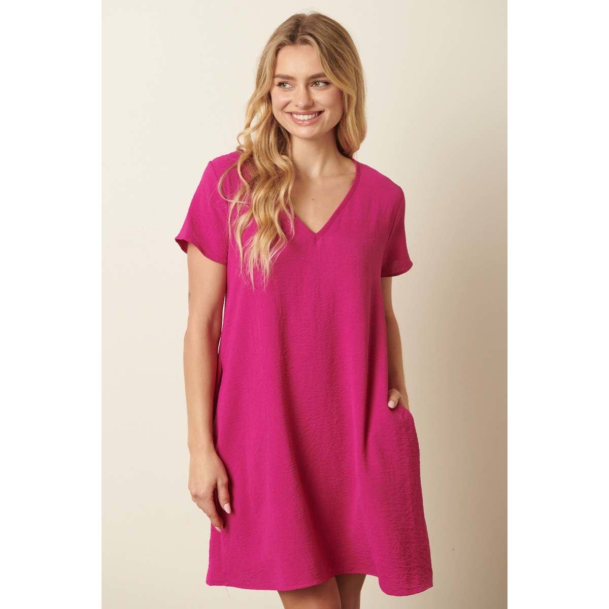 mittoshop - Wholesale Jurk - Dames - AIRFLOW SHIFTJURK MET V-HALS EN KORTE MOUWEN39