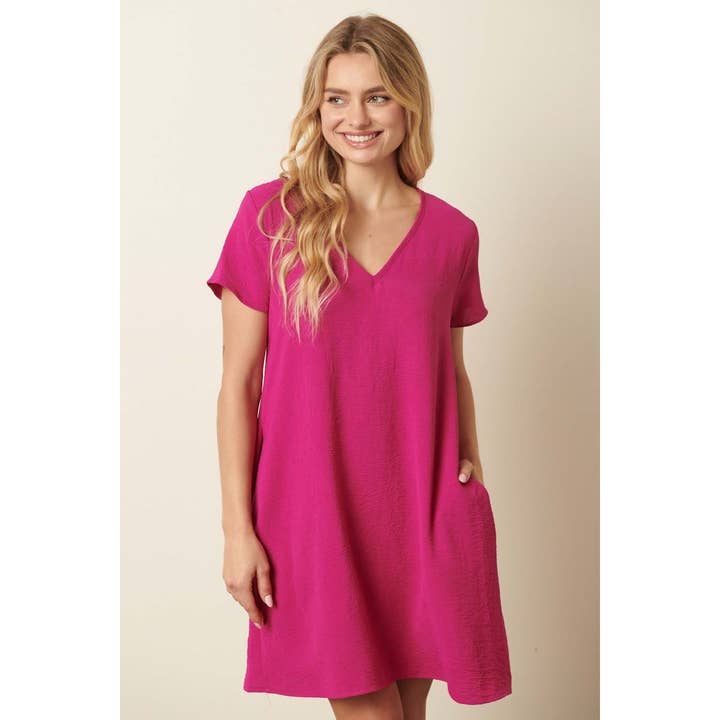 mittoshop - Wholesale Jurk - Dames - AIRFLOW SHIFTJURK MET V-HALS EN KORTE MOUWEN39