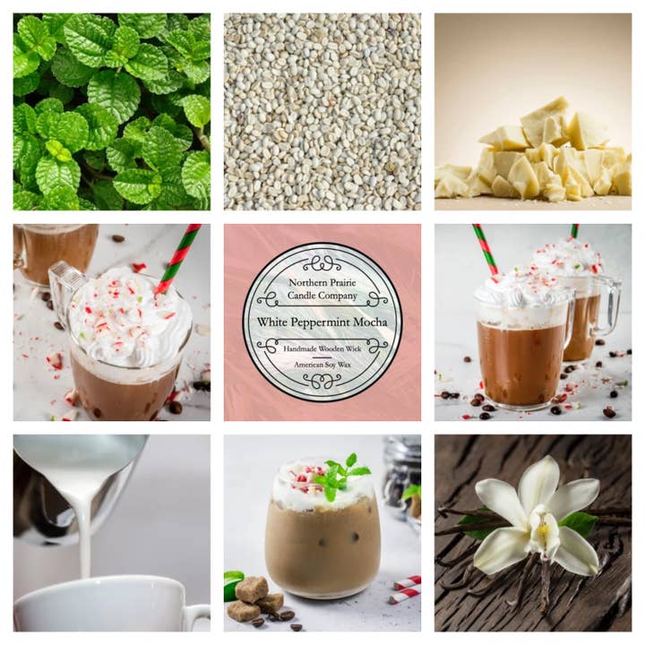 White Peppermint Mocha for wholesale by Northern Prairie Candle Company