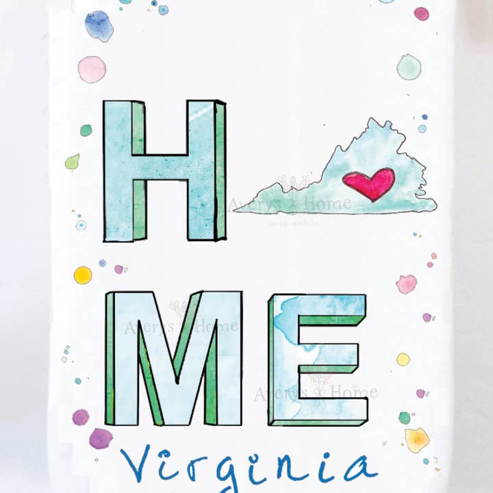 HOME in Virginia Customizable Kitchen Hand Towel for wholesale by Avery's Home