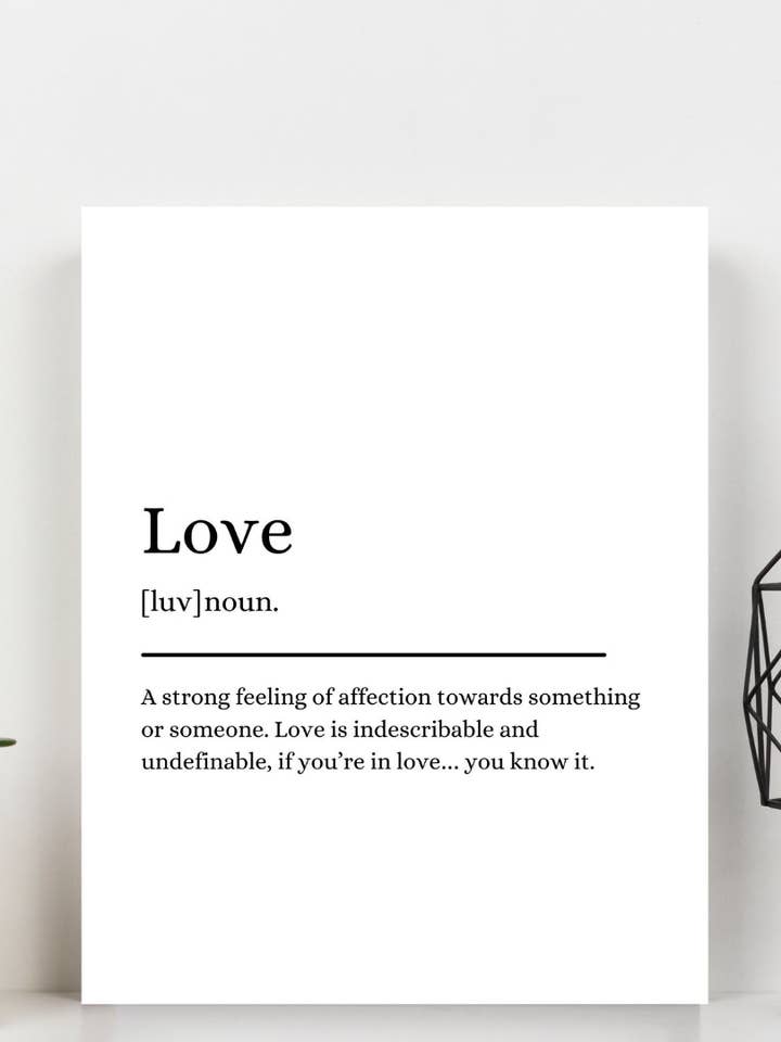 Second Ave A5 Love Definition Quote Word Wall Art Print Verjaardagscadeau Woondecoratie voor wholesale door Second Ave Gift Company