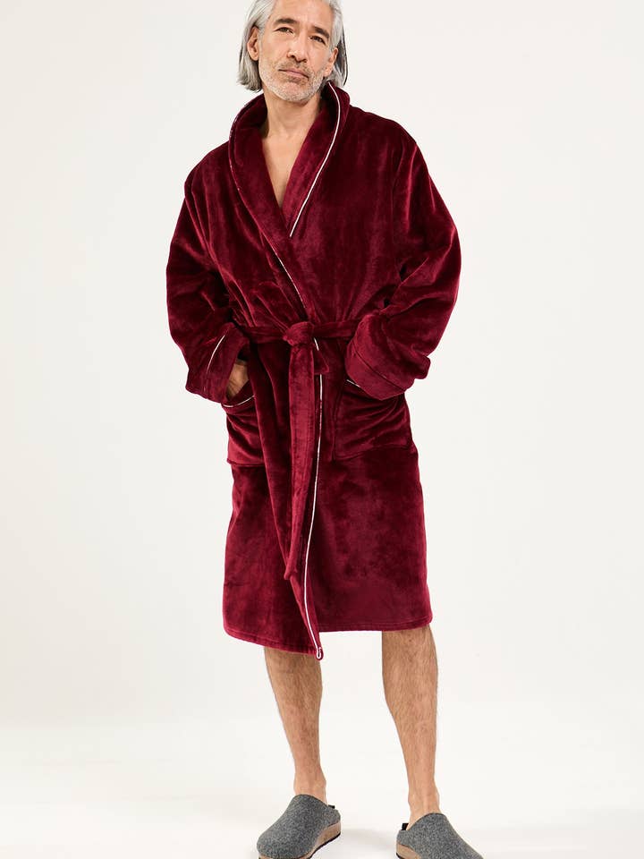 Peignoir Super Douillet Mister You en Bordeaux pour la vente par Pretty You London