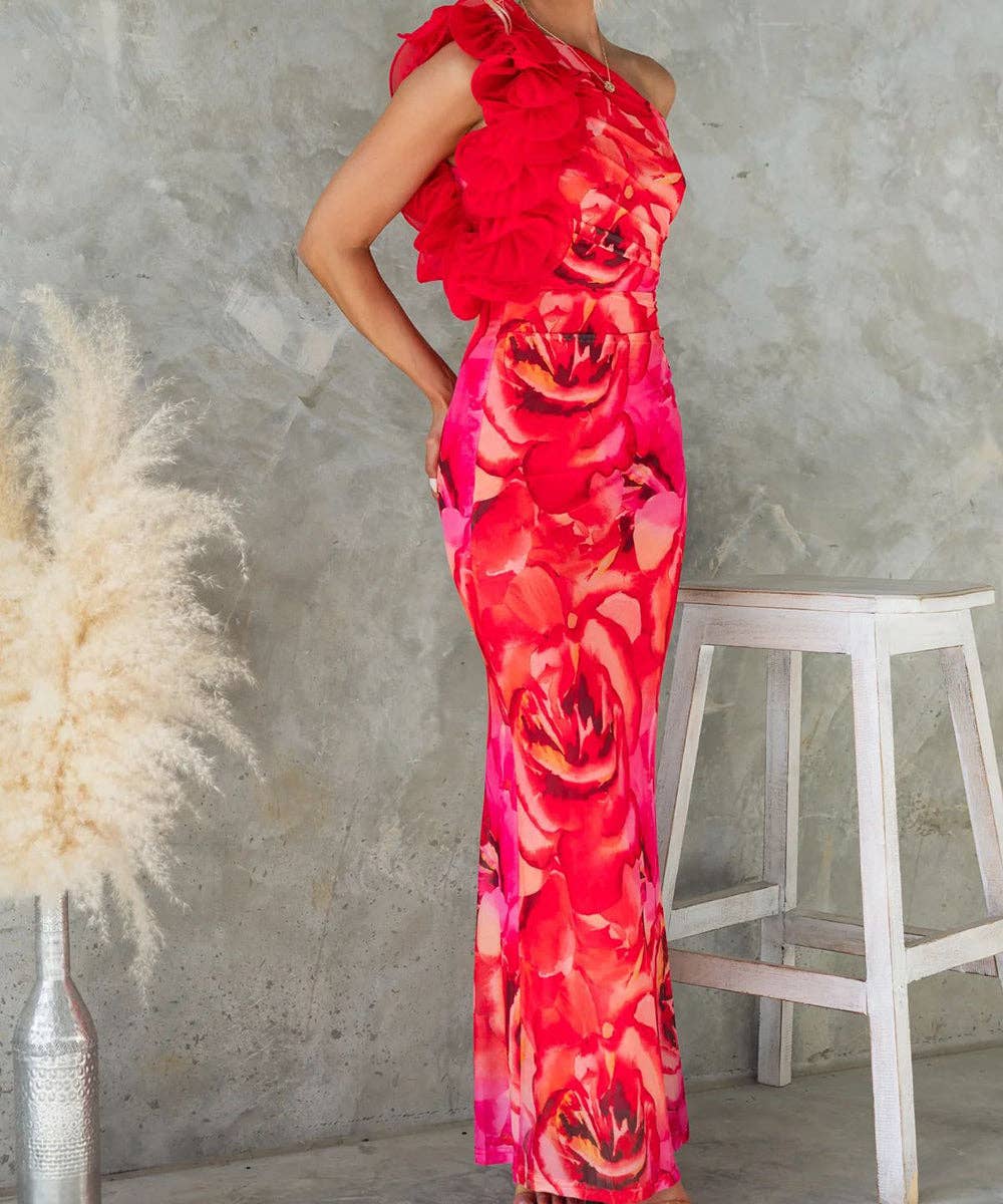 Aria Romance - Vente Robe de soirée – femme - Robe moulante à appliques florales3