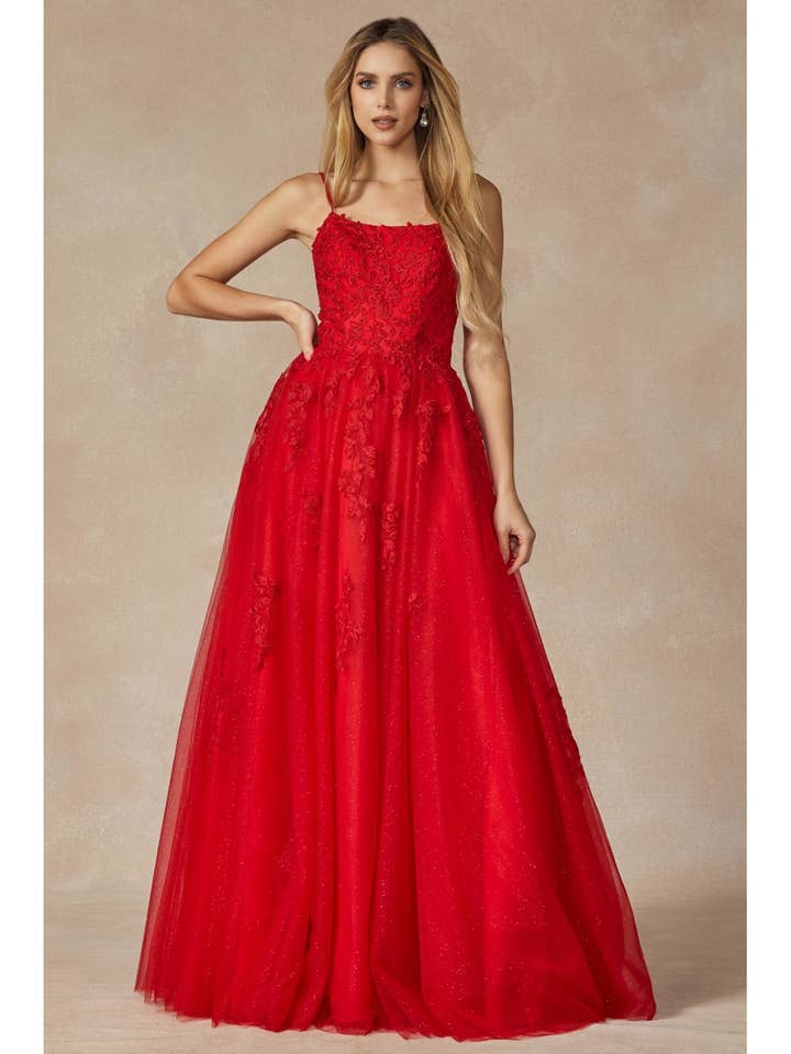 BALLKLEID AUS TÜLL MIT BLUMENAPPLIKATION für den Großhandel von Juliet