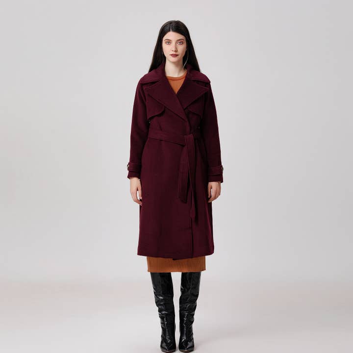 Smart and Joy - Wholesale Trench Coat - Women's - Wool coat with wide shutters24