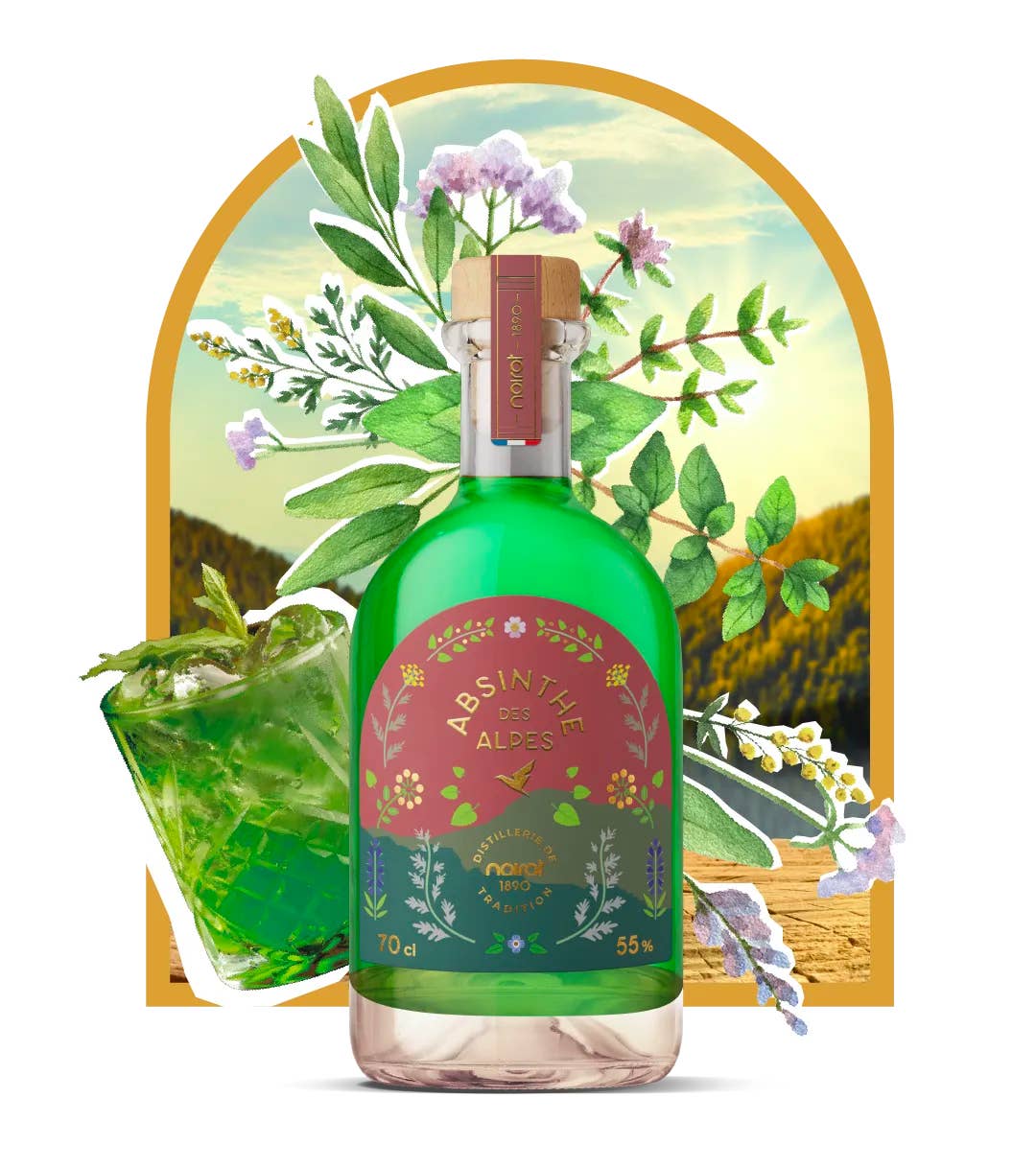 Antésite - Maison Noirot - Wholesale Non-Alcoholic Spirits/Wine/Beer - Absinthe of the Alps 70 cl 55% vol