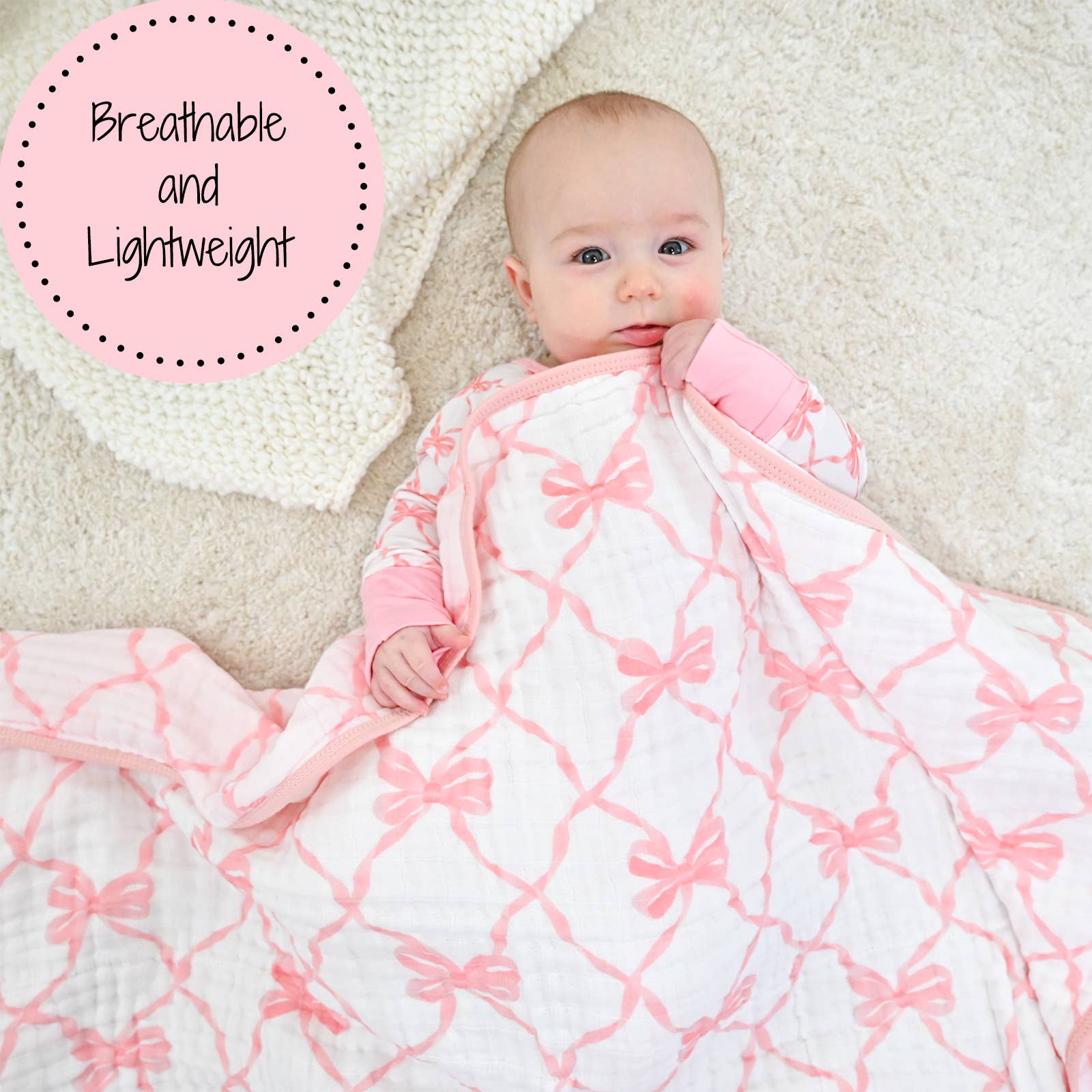 LollyBanks - Wholesale Quilt - Kids & Baby - Beautiful Bows Baby Toddler Muslin Blanket3