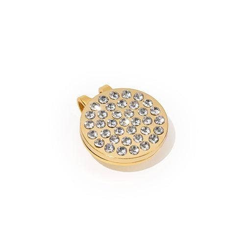 Gold Crystal Bling Women's Golf Ball Marker with Hat Clip for wholesale on Faire0