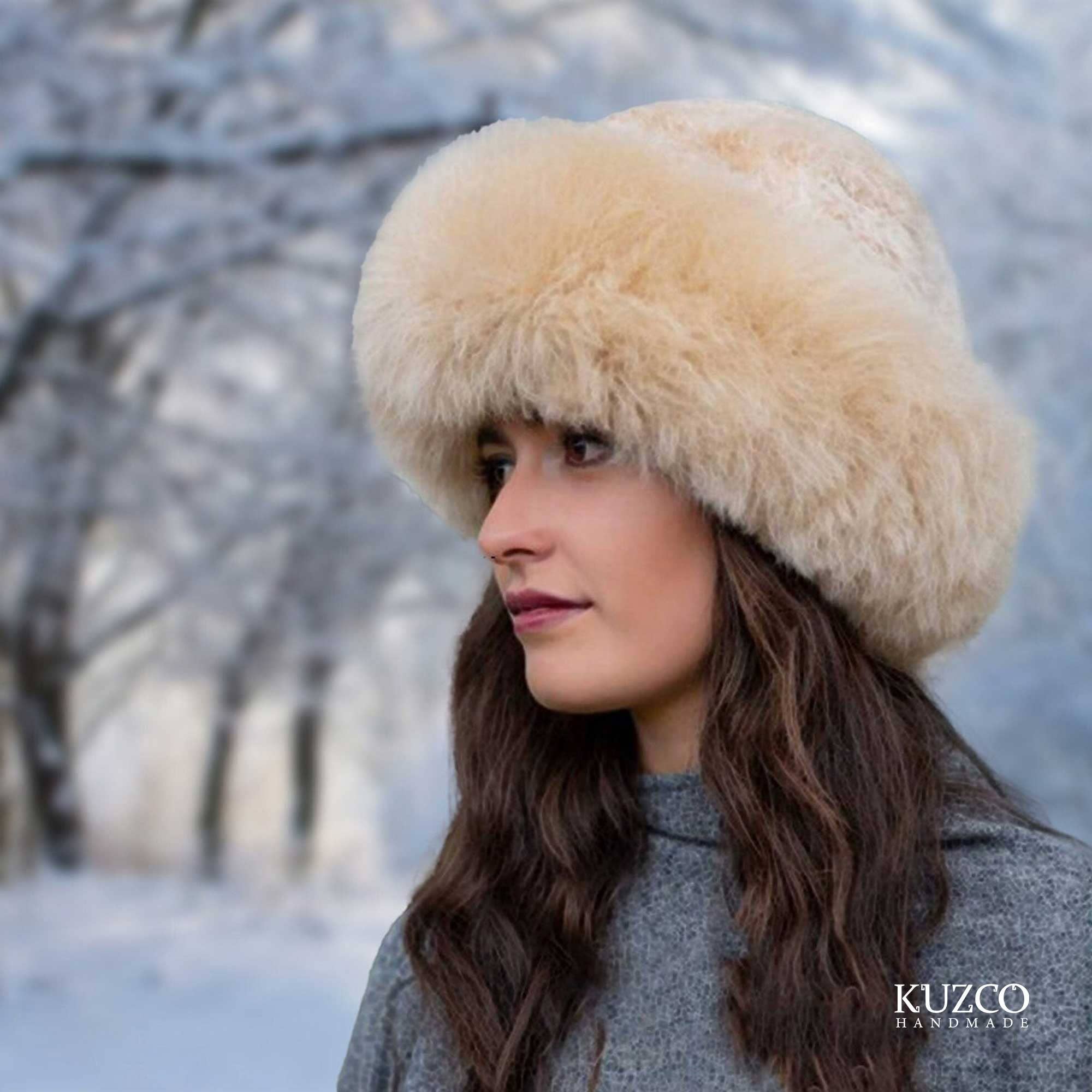 KuzcoHandmade - Vendita all'ingrosso Berretto - Donna - Cappello di Lusso in Pelliccia di Alpaca Baby, Cappello Invernale Fatto a Mano per Donna0