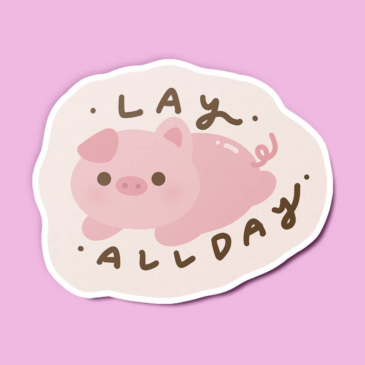 Autocollant Lay All Day pour la vente par Potato Desk