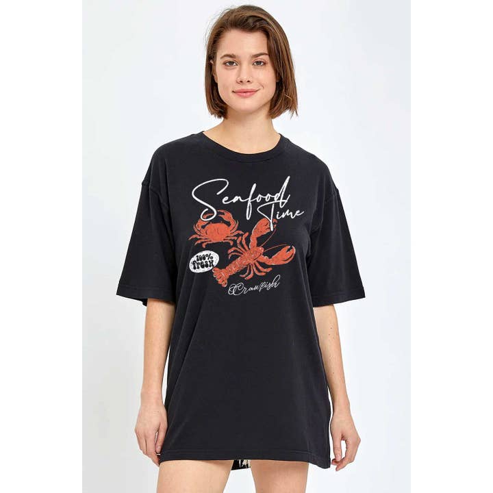 SEAFOOD TIME OVERSIZE TEE for wholesale by Art by Forgrand
