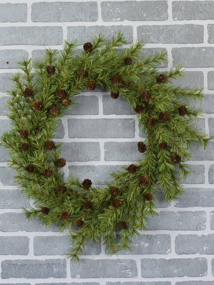 Holiday Pine Wreath for wholesale by Wholesale Home Decor
