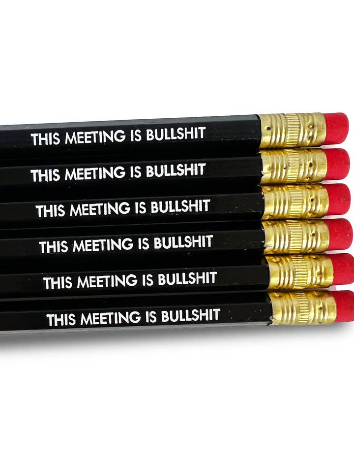 DETTE MØDE ER BULLSHIT BLYANTER, Kontorartikler, sæt med 6 for engroshandel hos Tiramisu Paperie