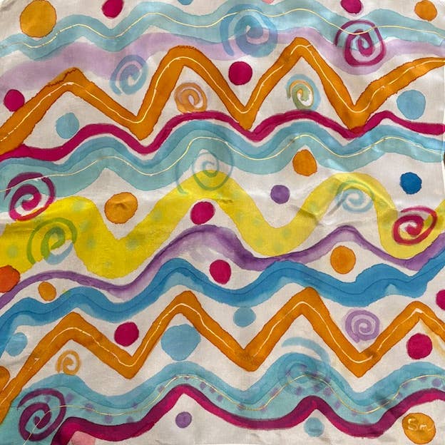 Bandana de Seda Pintada à Mão. (Pontos) por atacado de Raggamuffin