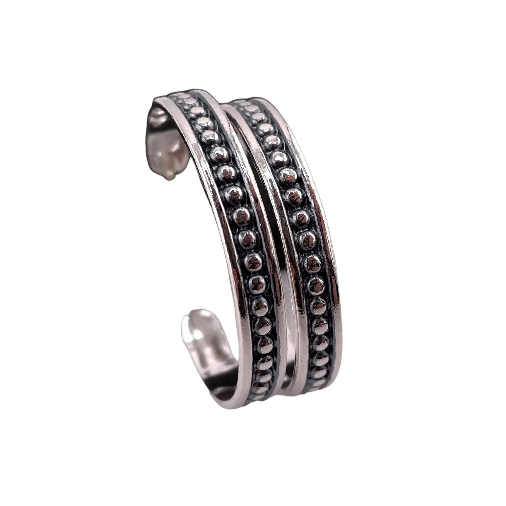 Select Lines - Wholesale Hoop Earrings - Ball Dot 1 Row Hoop Earrings Large Sterling Silver1