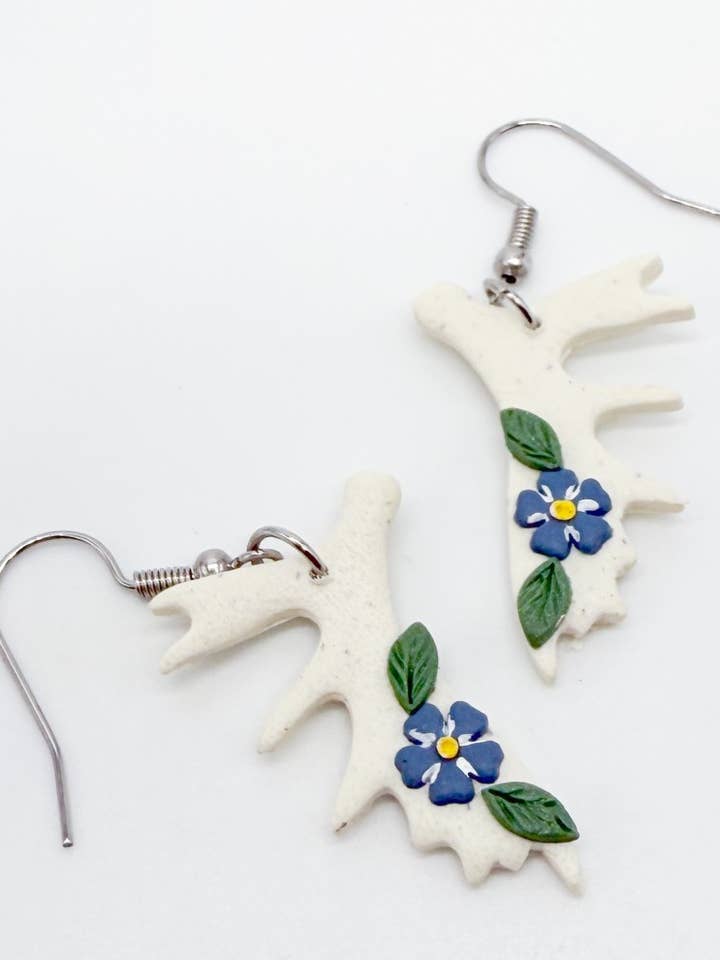 Forgetmenot Moose Antlers for wholesale by Wild Coho Clay