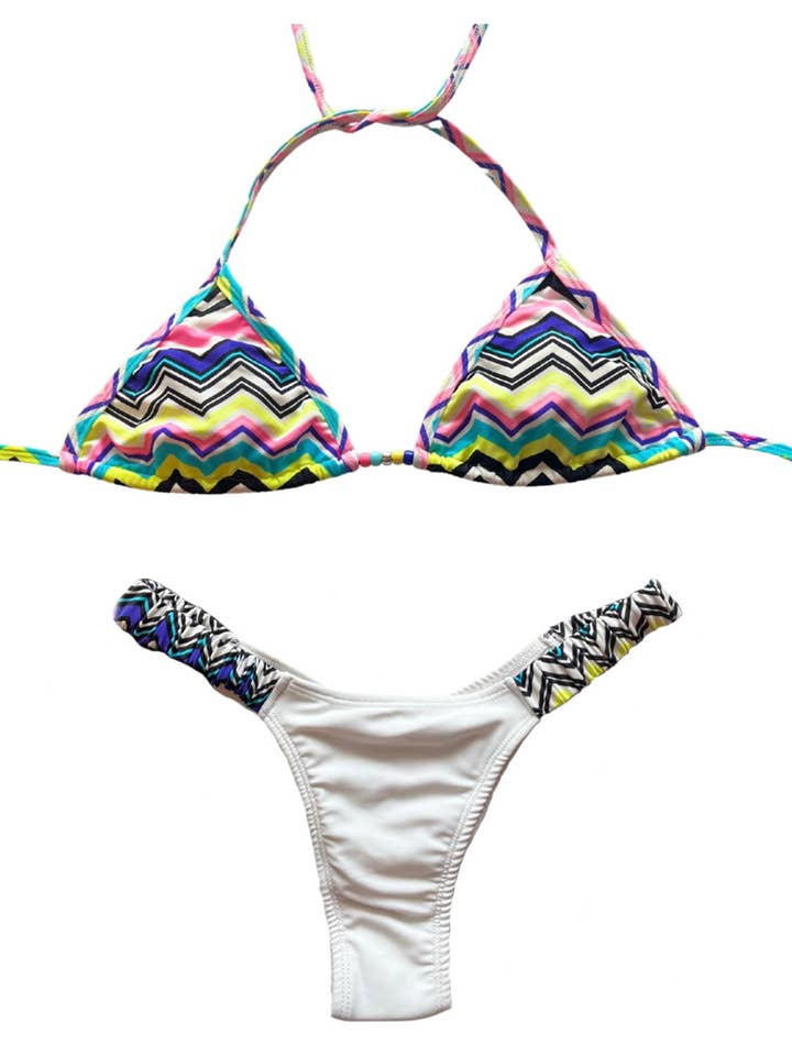 Benatti Beachwear - Wholesale Two Piece Swimsuit - Women's - Colorful Chevron Bikini Set - SALE4