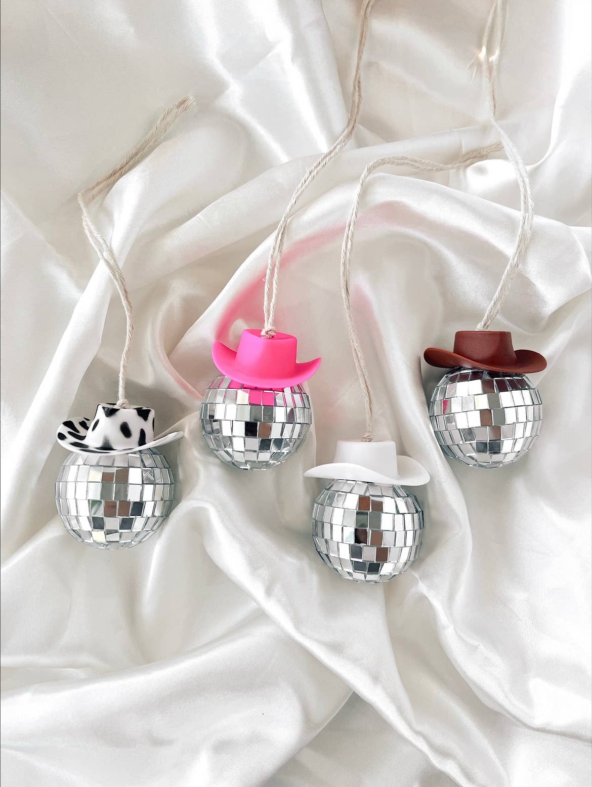 Golden Hour Designs - Wholesale Car Decorative Charm - Women's - White Disco Cowboy - Car Hanging Charm Decor, Christmas Tree Ornament, Holiday Decor5