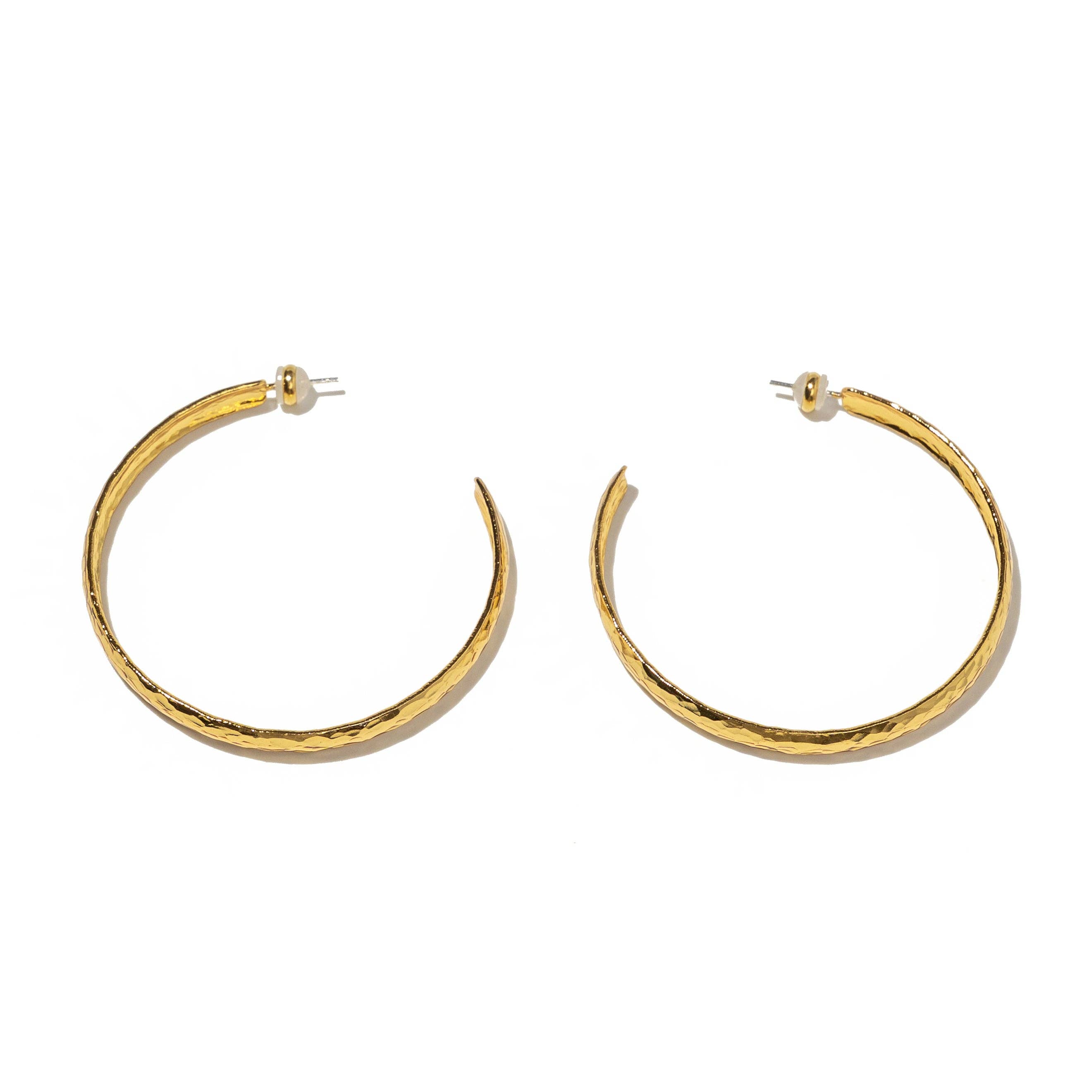 Brenda Grands Jewelry - Wholesale Hoop Earrings - 24K Gold Statement Hammered Hoops4