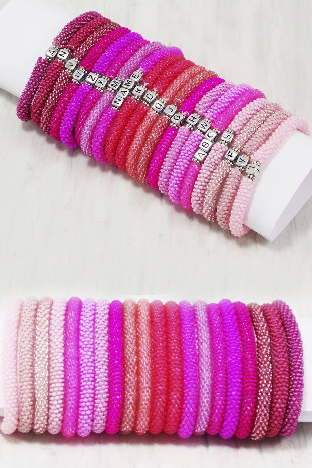 Ninolia – wholesale Beaded bracelet – Custom Word Beaded Bracelet Pink Boho Stack Personalized Jewelry Mama Mom Wifey Mother’s Day Gift for Women or Teen Girls. Choose Your Color9