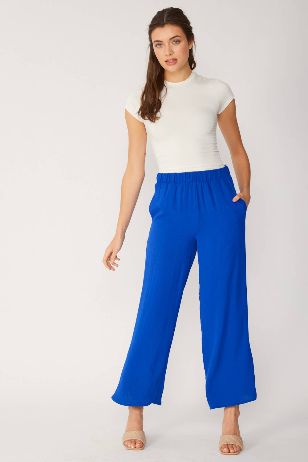 FSL Apparel - Vente Pantalon – femme - SP7036 - PANTALON À ENFILER UNI FLUIDE À JAMBE LARGE0
