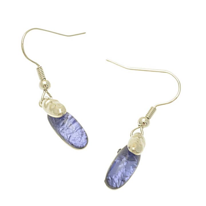 Boucles d'oreilles pendantes Indigo et Argent pour la vente par Miss Milly Limited