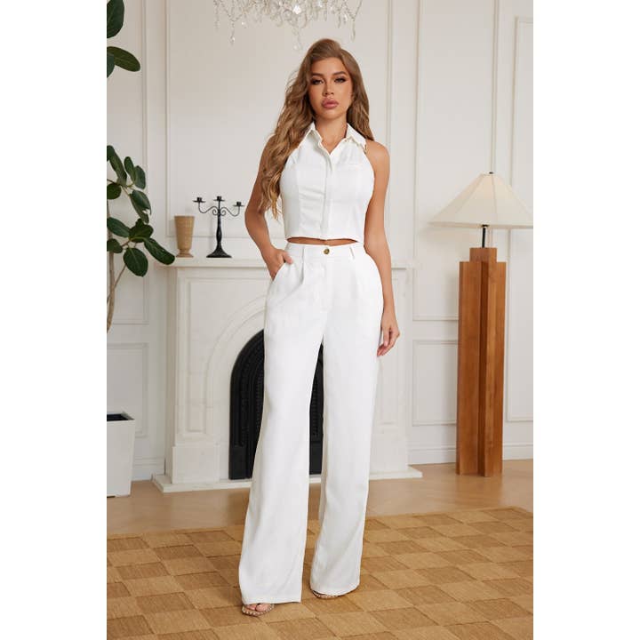 Conjunto de Calças de Cor Sólida por atacado de Chicways