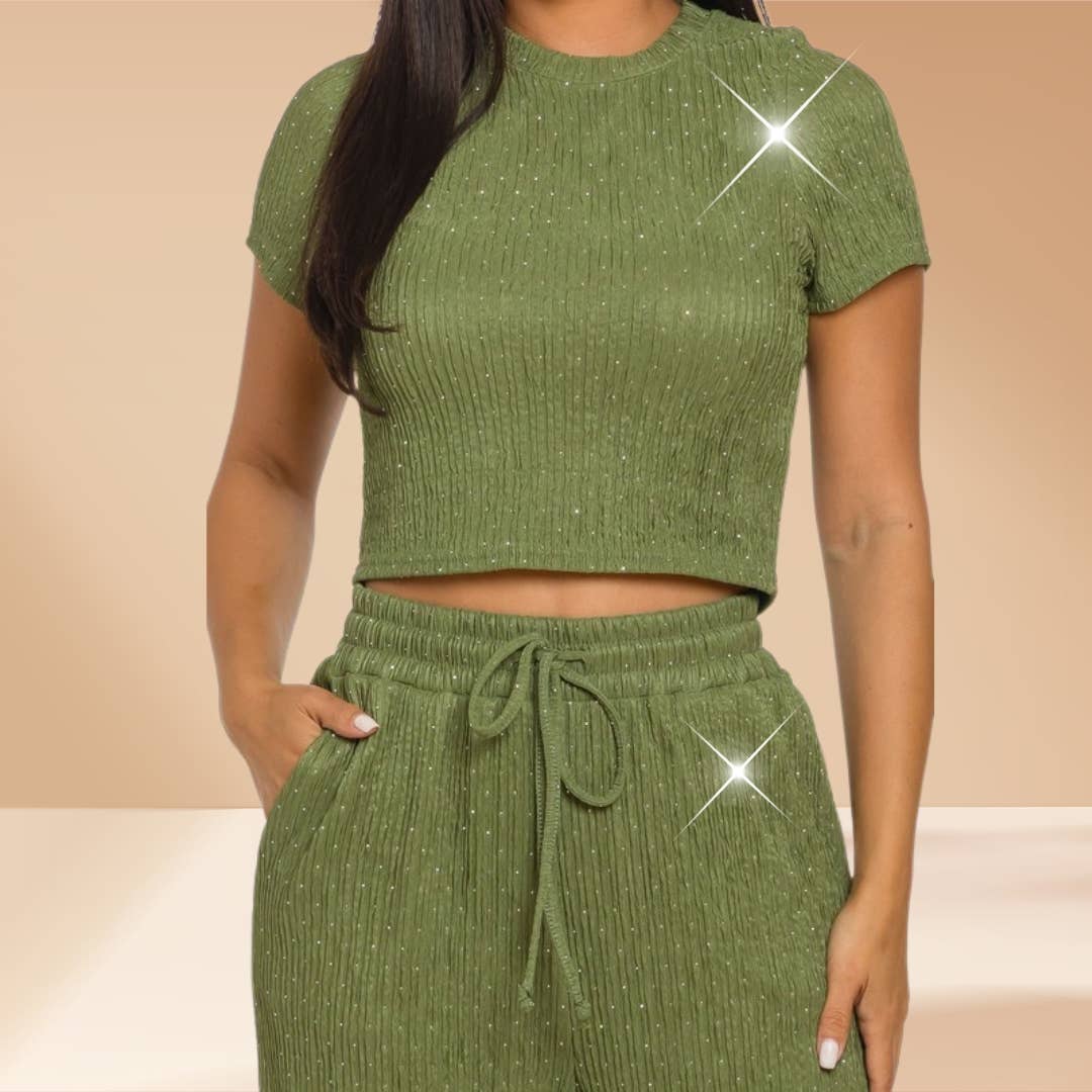 Celystrends – Engroshandel Top- og buksesæt (IKKE Loungewear) - Dame – Pyntet todelt buksetsæt med kort top og snoretræksbukser31