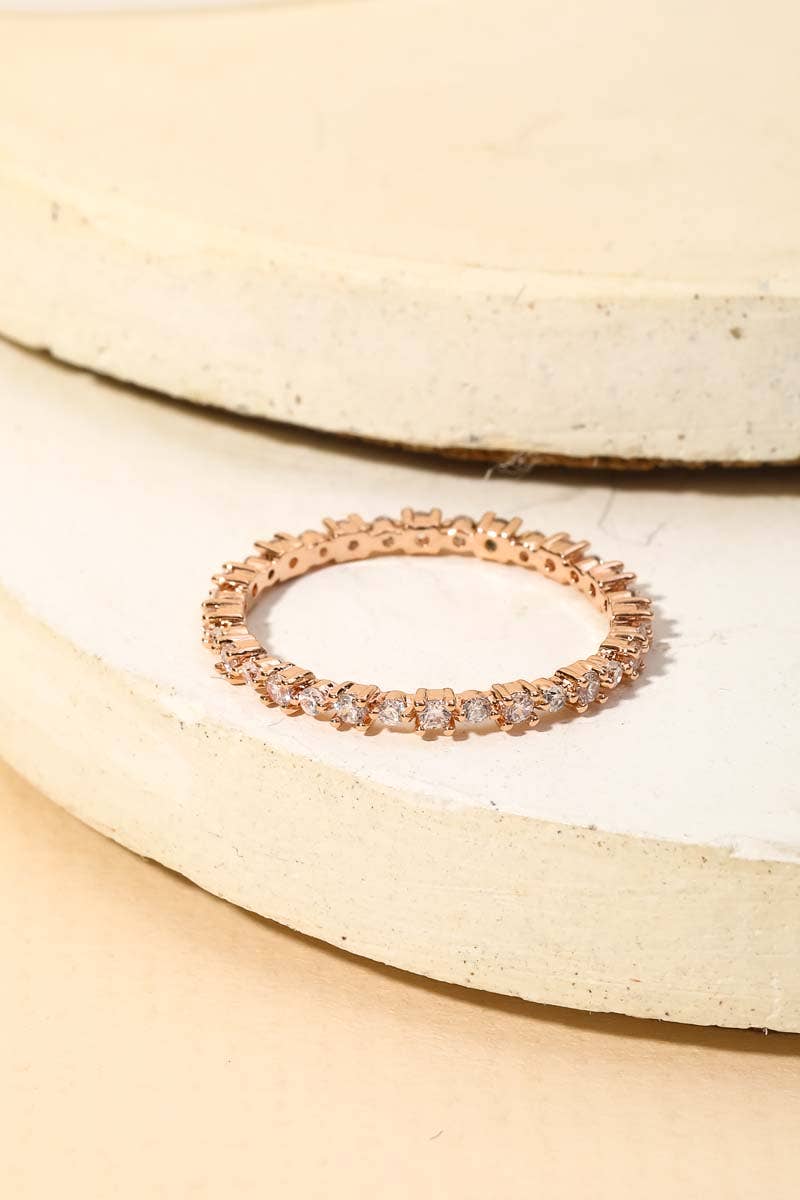 Anarchy Street - Wholesale Band/Stacked Ring - Gold Dipped Delicate Studded Eternity Fashion Ring4