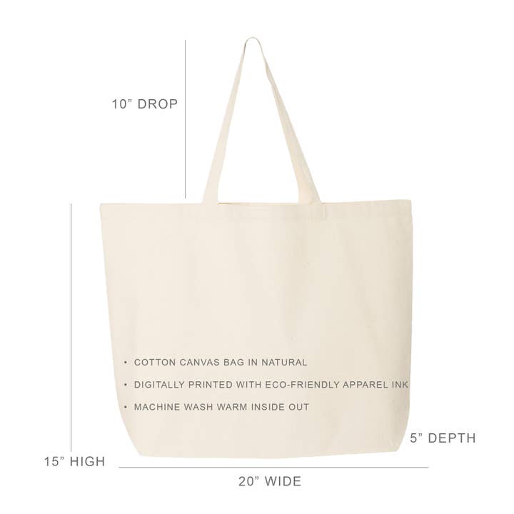 Sockprints - Wholesale Tote Bag - Unisex - Custom Printed Large Canvas Tote Bag with Your Design