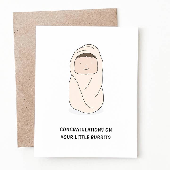 Burrito New Baby Shower Carte pour la vente par Nine Two Design