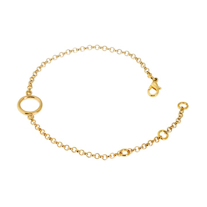 CIRCLE-SHAPED GOLD-PLATED BRACELET for wholesale by Destellos Mediterranean Jewels