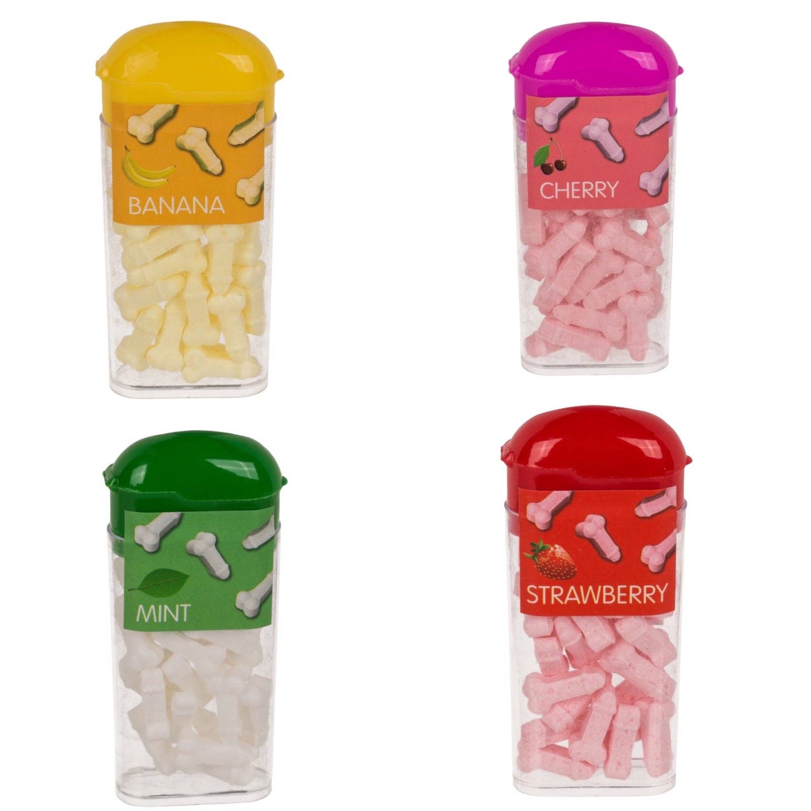 Kinky Pleasure - Wholesale Gummy - Kinky Pleasure - OB053 - Tiktak Penis Willy's - 4 Flavors - Strawberry, Banana, Mint, Cherry - 18 gr11