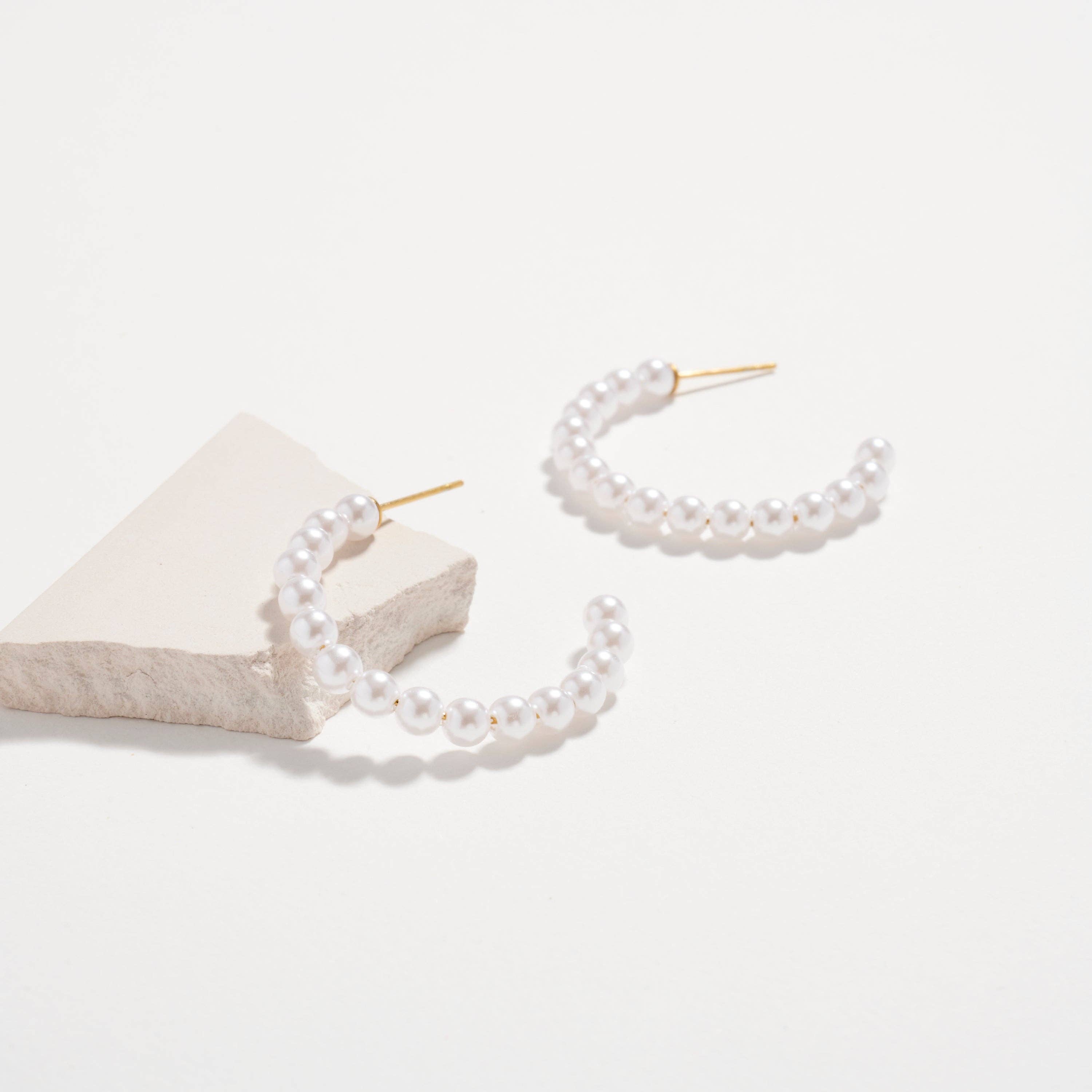 Frem - Wholesale Hoop Earrings - Stainless Steel Pearl Hoop Earrings – Hypoallergenic & Tarnish Free11