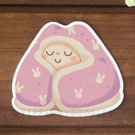 Blanket Burrito Bun (Self-Care Series) - Sticker for wholesale by Yeppenny Doodles LLC