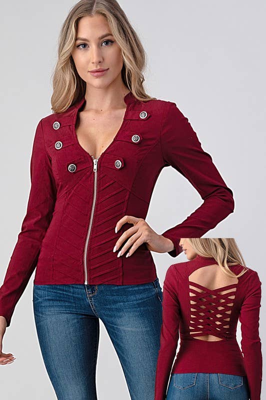 Lydia USA - Vente Veste – femme - Veste militaire à boutons9