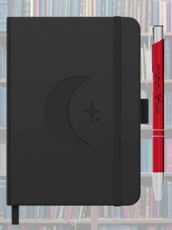 Crescent Moon 🌙 Embossed A6 Moon Notebook & Pen Set for wholesale by The House Of Gentry