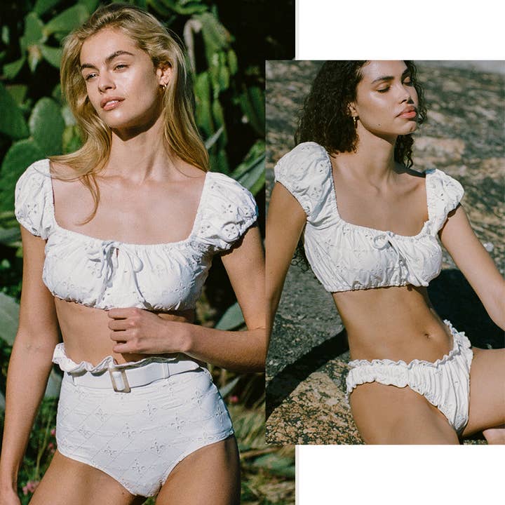 Conjunto de bikini con mangas abullonadas JULES para venta al por mayor de Visual Mood