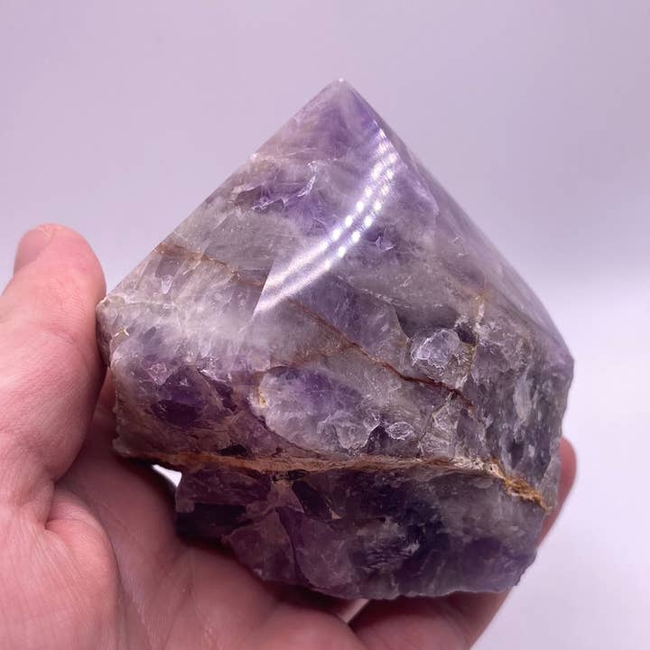 Moonbeam Healing - Wholesale Spiritual Stone/Crystal - Amethyst Rough Cut Top Polish Point