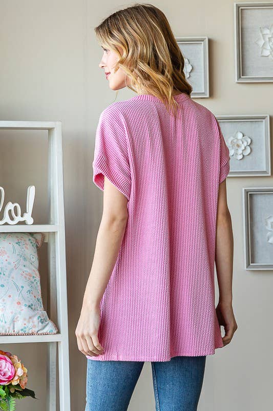 HEIMISH – wholesale Tunic – Women’s – ET7523-10 SOLID RIBBED LETTERING TOP12