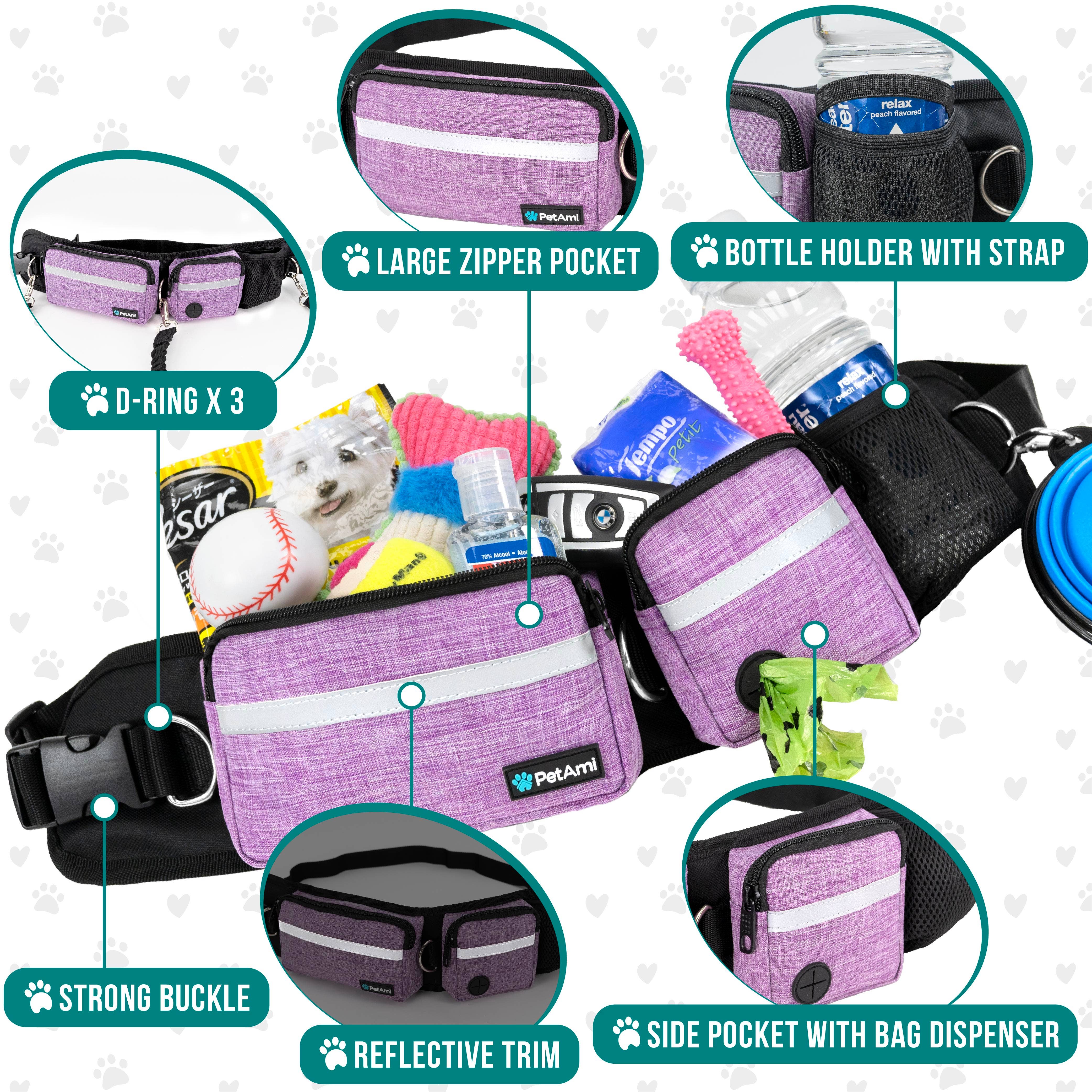 PetAmi – wholesale Hundkoppel - Hund – Deluxe handsfree hundkoppelväska34