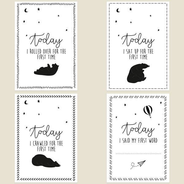 Dotty About Paper – wholesale Milestone art/keepsake – Child & baby – Baby Milestone Cards Phrases - Pack of 12 - The Adventure Begins3