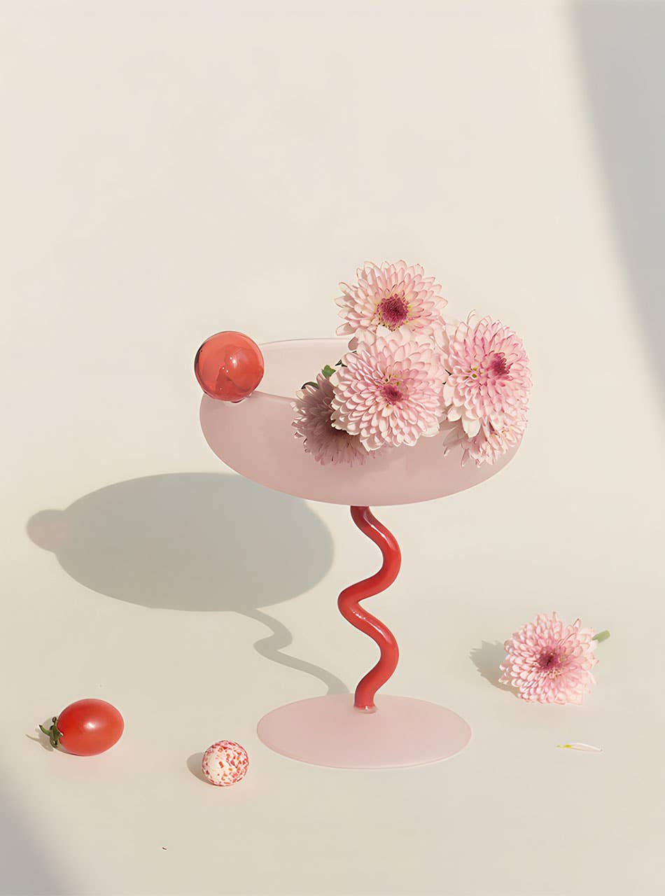 TUTU Home - Wholesale Cocktail/Liquor Glass - "Lollipop" Fun & Colourful Coupe Glass - Pink1