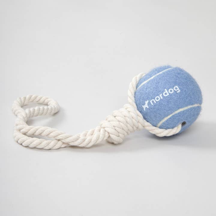 Nordog - Wholesale Pet Rope Toy - Dog - Tennisball with rope (blue)